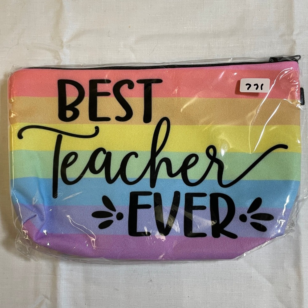 The Pouch Cosmetic Bag Teacher OS Multicolor NEW Rainbow Best Teacher‎ Ever Gift
